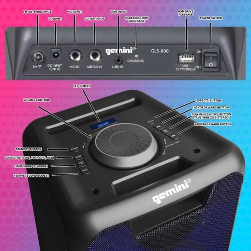 Gemini GLS-880 - Bluetooth Party System