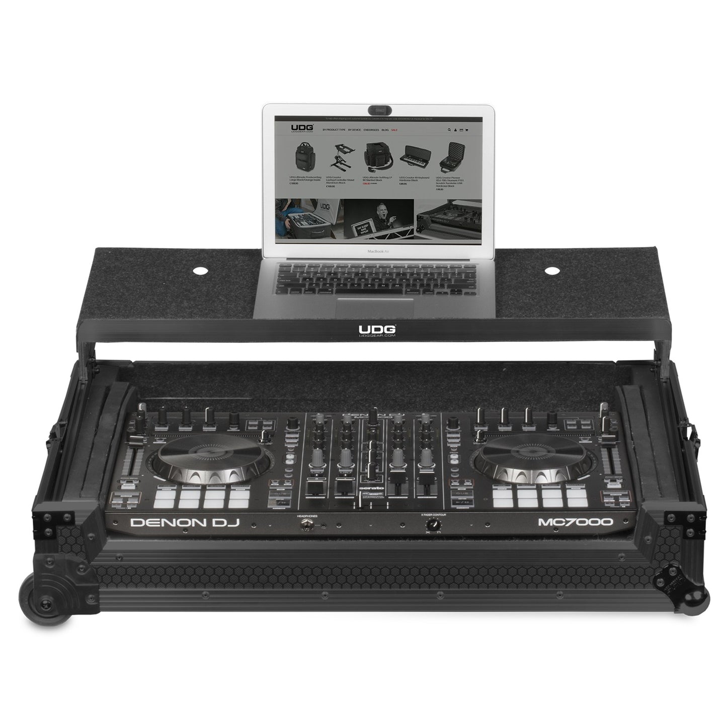 UDG Ultimate Flight Case Multi Format XXL Plus (Laptop Shelf, Trolley & Wheels)